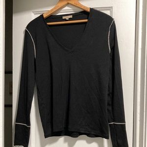 Lilla P long Sleeve Contrast Stitching Top